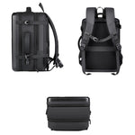 Large-capacity Waterproof Expandable Hard Shell Backpack with USB Charging Hole, 161 Light Grey, 161 Black, 161 Dark Gray, 162 Black, 162 Deep Gray, 162 Light Gray