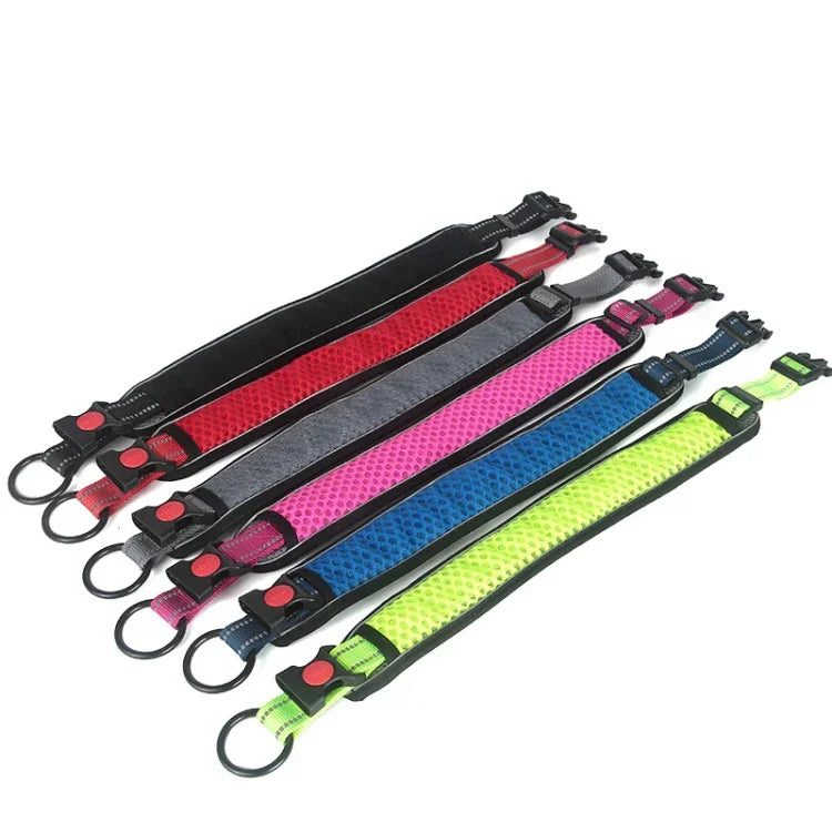 Honeycomb Net Dog Collar Neck Collar Breathable Reflective Anti-Strangle Collar, XS, S, M, L, XL