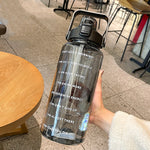 GYBL4503 2000ml Large-capacity Outdoor Sports Water Bottle with Straw, Spec:, Purple, Green, Blue, Black, Pink