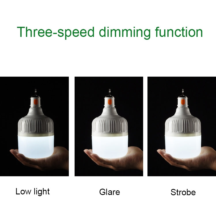 AB26 USB Charging LED Bulb Night Market Stall Lights Outdoor Camping Hanging Lamp, Power:, 30W (White), 60W (White), 80W (White), 100W (White), 200W (White), 300W (White), 80W (Orange), 100W (Orange), 200W (Orange), 300W (Orange)