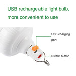 AB26 USB Charging LED Bulb Night Market Stall Lights Outdoor Camping Hanging Lamp, Power:, 30W (White), 60W (White), 80W (White), 100W (White), 200W (White), 300W (White), 80W (Orange), 100W (Orange), 200W (Orange), 300W (Orange)