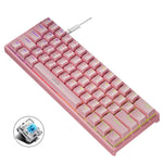LEAVEN K620 61 Keys Hot Plug-in Glowing Game Wired Mechanical Keyboard, Cable Length: 1.8m, Black Green Shaft, White Green Shaft, Blue Green Shaft, Pink Green Shaft, White Black Red Shaft, Black White Green Shaft, White Black Green Shaft               ...