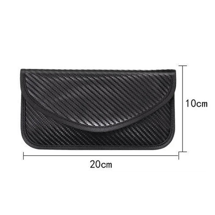 Carbon Fiber Signal Shielding Bag, 20x10cm, rfid anti-radiation phone bag for anti-theft protection.