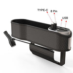 Car Seat Clip Organizer Multifunctional Car Charger, Specification:, Carbon Fiber, Wireless Charge