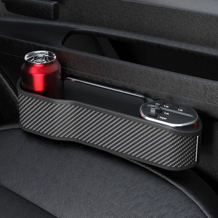 Car Seat Clip Organizer Multifunctional Car Charger, Specification:, Carbon Fiber, Wireless Charge