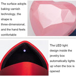 017015-20 Heart-shaped LED Light Ring Necklace Storage Box without Jewelry, Spec:, Pendant(White), Pendant(Red), Pendant(Gold), Pendant(Blue), Pendant(Black), Ring(White), Pendant(Pink), Ring(Red), Ring(Gold), Ring(Blue), Ring(Black), Ring(Pink)