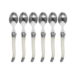 Stainless Steel Knife Fork Spoon Set Plastic Handle Western Tableware, 6 Tea Spoons, 6 Forks, 6 Spoons