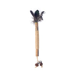Cat Teething Stick Toy Teeth Cleaning Catnip Teasing Stick, 5pcs Black Feathers, 5pcs Yellow Feathers, 5pcs Lafite