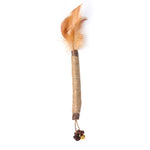 Cat Teething Stick Toy Teeth Cleaning Catnip Teasing Stick, 5pcs Black Feathers, 5pcs Yellow Feathers, 5pcs Lafite
