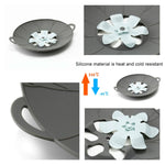 Silicone Flower Spill-proof Pot Lid Rotatable Pot Lid Kitchen Gadget, Size:, 23cm Yellow