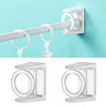 2pcs /Pack Turnable Circle Triangle Ring Telescopic Rod Hook Props Fixed Bracket, White Adhesive Model, Transparent Adhesive Model