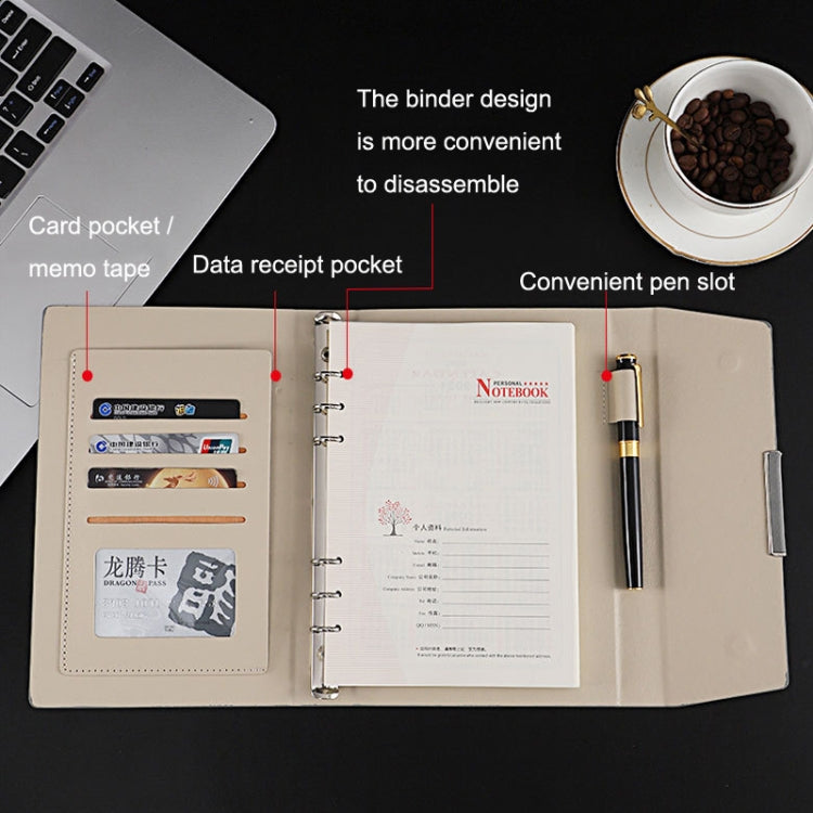 6 Hole Three Fold Loose-leaf Case A5 Business Notebook Office Stationery Notepad