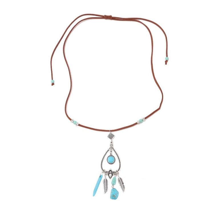 Bohemian Turquoise Natural Stone Sweater Vintage Pendant, Model:, Necklace Ear Ring Set, Two-pointed Necklace, N2111-11 Earrings Accessories, N211-12 Leaf Neck Chain, N2111-13 Three Stones, N2111-14 Eight Stones, Leather Bracelet                       ...