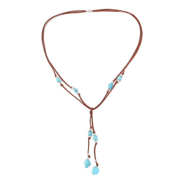 Bohemian Turquoise Natural Stone Sweater Vintage Pendant, Model:, Necklace Ear Ring Set, Two-pointed Necklace, N2111-11 Earrings Accessories, N211-12 Leaf Neck Chain, N2111-13 Three Stones, N2111-14 Eight Stones, Leather Bracelet                       ...