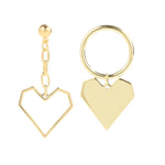Love Silver Needle Earrings Simple Earrings, E2109-12 Purple Diamond, E2109-13 White Diamond, E2112-9 Gold Asymmetric Love, E2112-10 White K Asymmetric Love