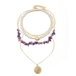 Boho Colorful Broken Natural Stone Necklace, Model:, N2105-9 Color Stone Pearl Pendant, N2206-8 Pink Stone, N2206-9 Light Blue Stone, N2206-10 Multi-color Stone, N2206-11 Transparent Stone, N2106-23 Pink Stone Single Chain                              ...