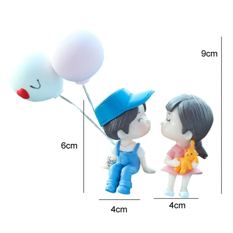Car Ornament Ornament Lovely Kissing Couple Doll, Color:, Blue, Gray, Reading, Clever, Blue+Balloon, Blue+Blue White Balloon, Gray+Balloon, Gray+Gray Balloon, Reading+Balloon, Clever+Balloon, Stool Blue Couple, Stool Gray Couple, Stool Reading Couple  ...