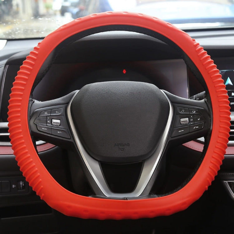 Silicone Non-slip Wear-resistant Concave Point Car Steering Wheel Cover, 34-38cm