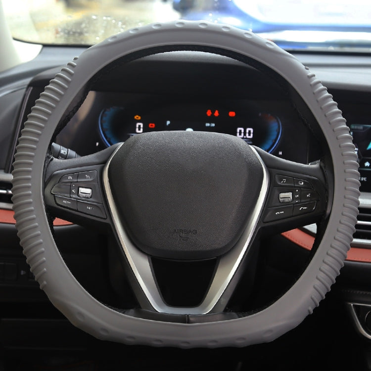 Silicone Non-slip Wear-resistant Concave Point Car Steering Wheel Cover, 34-38cm