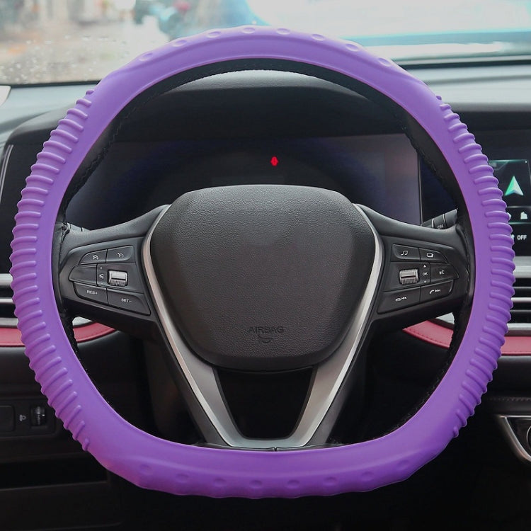 Silicone Non-slip Wear-resistant Concave Point Car Steering Wheel Cover, 34-38cm