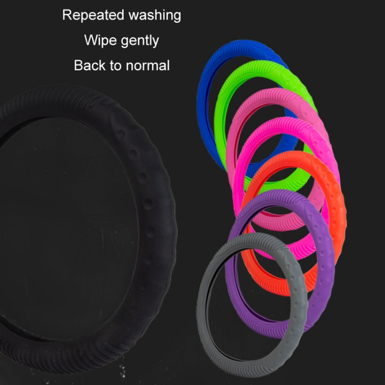 Silicone Non-slip Wear-resistant Concave Point Car Steering Wheel Cover, 34-38cm