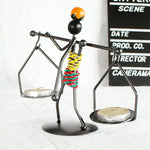 Retro Wrought Iron Man-shaped Candlestick Ornament Restaurant Table Decoration Props, 21, 22, 23, 26