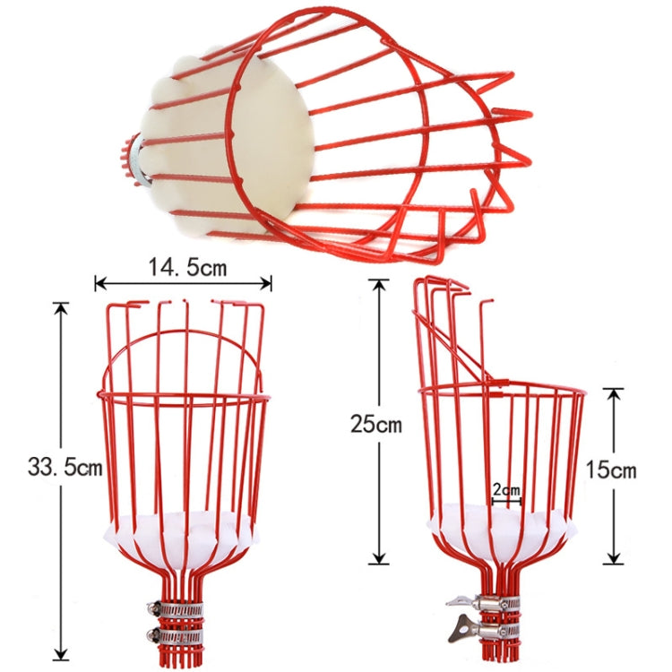 Stainless Steel Aerial Fruit Picker Fruit Picking Tools, With Rod 4 Sections 1.6m, With Rod 6 Sections 2.4m, With Rod 9 Sections 3.6m, With Rod 10 Sections 4m