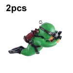 2pcs Fish Tank Diver Aquarium Ornaments Aquascape Decorations, Regular Black, Regular Pink, Regular Green, With Camera Blue, With Camera Black, With Camera Pink, With Camera Green, With Camera Orange, Regular Blue, Regular Orange