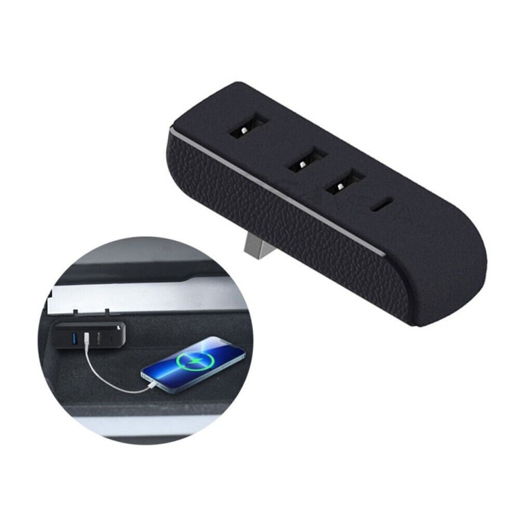 For Tesla Model 3/Y Car AH37 3 USB  +1 Type-C/USB-C Port Hub Docking Station, AH37