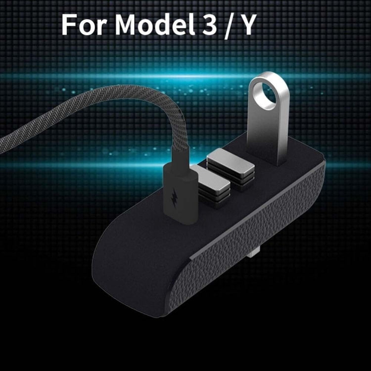 For Tesla Model 3/Y Car AH37 3 USB  +1 Type-C/USB-C Port Hub Docking Station, AH37