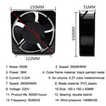 220V 38W 15cm Roller Chassis Electrical Cabinet Shaft, Oil Bearing Fan, Double Rolling Ball Bearing Fan