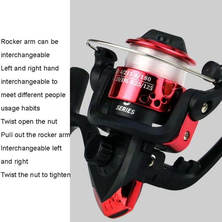 YUMOSHI JL200 Spinning Reel With Line, With Line(Electroplated Blue), With Line(Electroplated Yellow), With Line(Electroplated Red), With Line(Electroplated Silver), With Line(Electroplated Green)