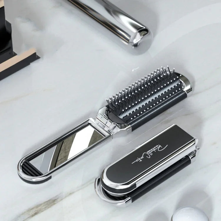 2 in 1 Massage Air Cushion Comb Mirror Integrated Comb Portable Folding Comb, Comb Mirror
