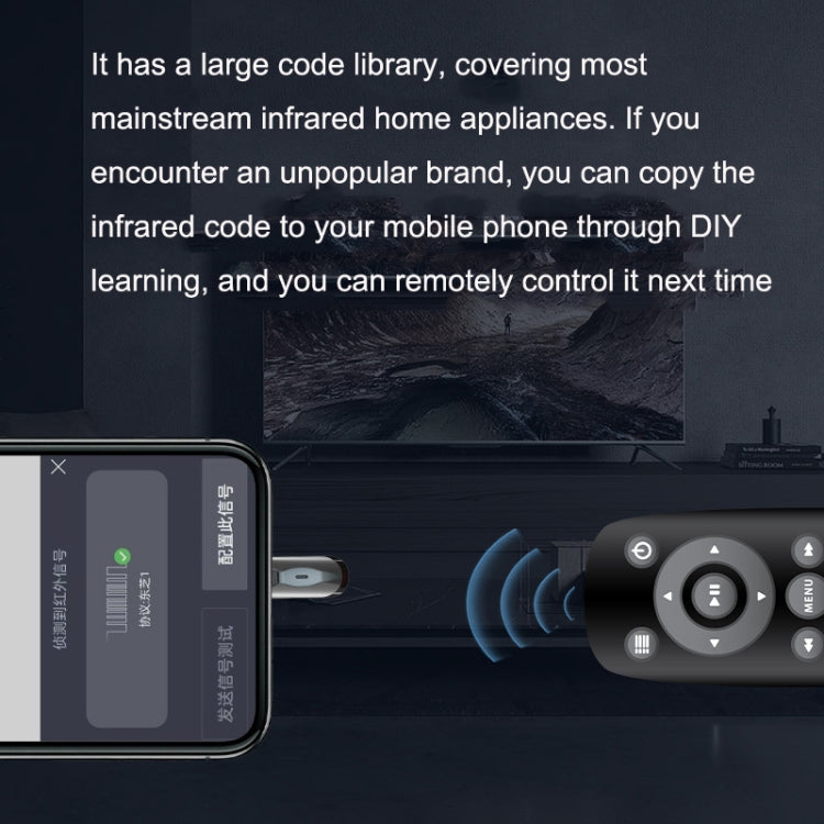 R10 Phone Smart Infrared Transmitter Learning Type Long Distance Remote Control, Interface:, Type-C/USB-C, 8 Pin, Micro USB