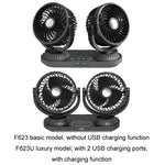 12V/24V Vehicle Electric Oscillating Head Rotatable Double Head Fan, F623U, F623