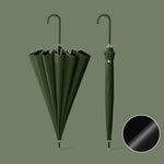 16 Bone Automatic Long Handle Double Sunny And Rain Dual Use Umbrella, With Waterproof Cover Beige, With Waterproof Cover Black, With Waterproof Cover Purple, With Waterproof Cover Green, With Waterproof Cover White, With Waterproof Cover Matcha       ...