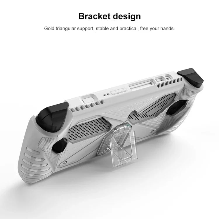 For Asus ROG Ally Game Console TPU Soft Cover With Holder Bracket, TPU Black, TPU White