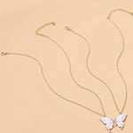 Sisters Mother and Daughter Alloy Drip Oil Butterfly Necklace Clavicle Chain