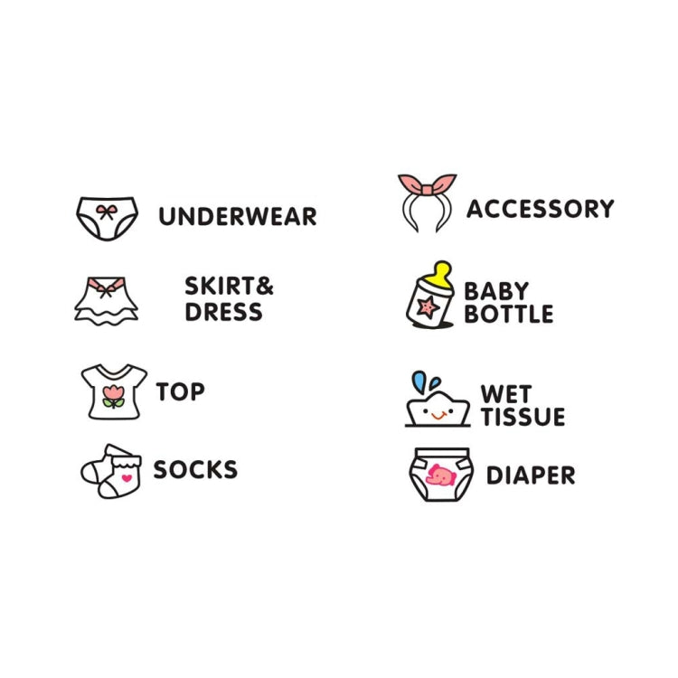 Baby Room Bedroom Wall Sticker Girls Baby Clothes Logo Classification Removable Stickers