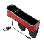 Car Seat Gap Storage Box Multifunctional Mobile Phone USB Charger, Standard Black, Standard Red, Standard Beige, Standard Brown, QC3.0 Black, QC3.0 Red, QC3.0 Beige, QC3.0 Brown
