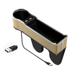 Car Seat Gap Storage Box Multifunctional Mobile Phone USB Charger, Standard Black, Standard Red, Standard Beige, Standard Brown, QC3.0 Black, QC3.0 Red, QC3.0 Beige, QC3.0 Brown