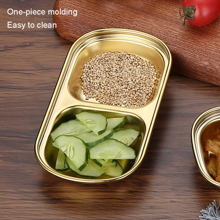 Stainless Steel Square Sauce Dish Hotpot Seasoning Disc Barbecue Tableware, 1 Grid (Silver), 2 Grid (Silver), 3 Grid (Silver), 4 Grid (Silver), 1 Grid (Gold), 2 Grid (Gold), 3 Grid (Gold), 4 Grid (Gold)
