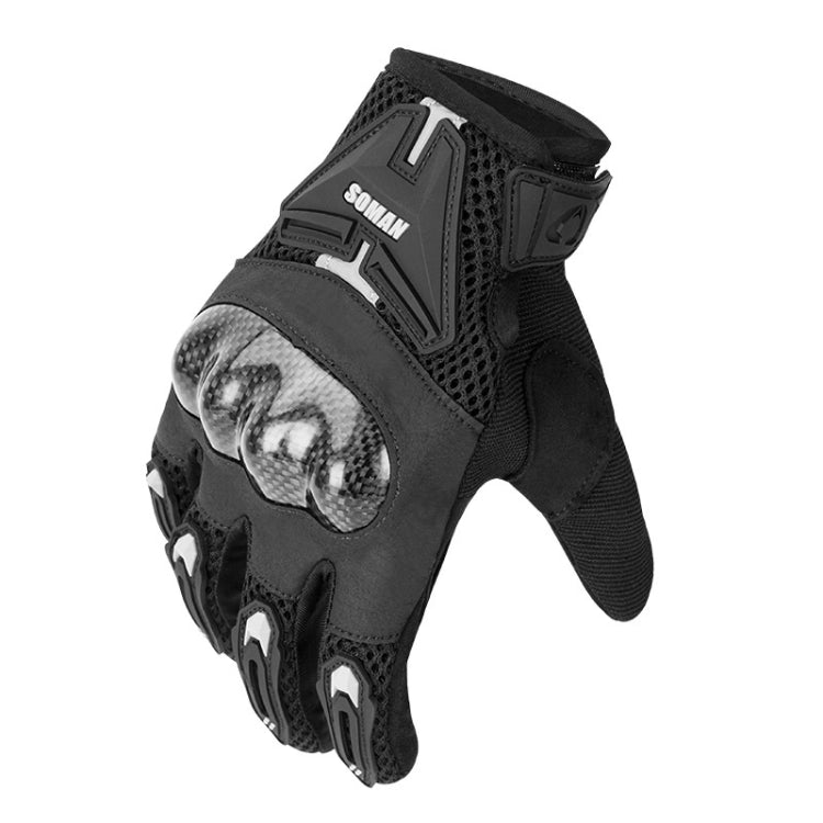 SOMAN Motorcycle Riding Anti-fall Breathable Anti-slip Carbon Fiber Gloves, M, L, XXL, XL