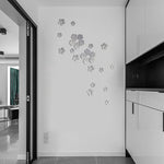 18pcs /Set Acrylic Cherry Blossom Mirror Wall Sticker Living Room Bedroom Background Wall Decoration, Cherry Blossom