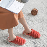 Corduroy Cotton Slippers Winter Warm Non-Slip Thick Sole Flat Shoes, 36-37, 40-41, 42-43