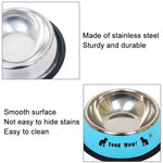 Anti-tip Stainless Steel Pet Bowl Cat Dog Food Basin, M 15cm, L 18cm, XL 22cm, XXL 26cm