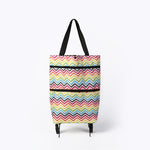 2 In 1  Oxford Cloth Shopping Bag Foldable Shopping Trolley Cart