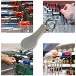 Metal Key Ring Shopping Trolley Tokens Removable Shopping Trolley Keys, Silver, Black