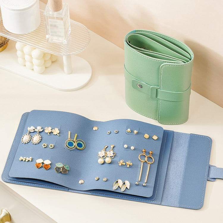 Book Shaped Jewelry Bag Large capacity Travel Portable Multifunctional Earring Storage Bag, Blue, Green, Pink