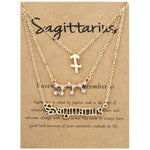 3 In 1 12 Zodiac Signs Necklace Set Retro Alphabet Symbols With Diamonds Jewelry Set, Scorpion Golden, Sagittarius Golden, Capricorn Golden, Taurus Golden, Pisces Golden, Leo Golden, Libra Golden, Cancer Golden, Aquarius Golden, Virgo Golden, Aries Gol...
